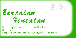 bertalan hintalan business card